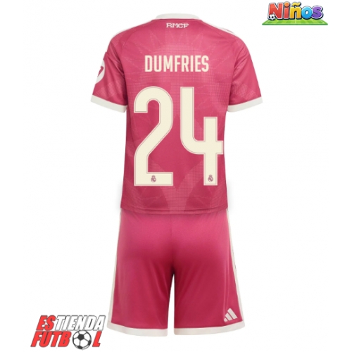 Real Madrid Denzel Dumfries #24 Tercera Equipación Niños 2026-27 Manga Corta (+ Pantalones cortos)